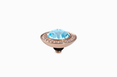 Qudo Rose Gold Topper Tondo Deluxe 13mm - Aqua Bohemica